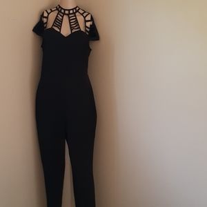 Black Shein Jumpsuit Size Large Fun Neck